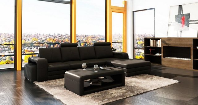 JVmoebel Sofa Braunes Ledersofa Couch Sofas XXL Ecksofa Wohnlandschaft L-Fo günstig online kaufen