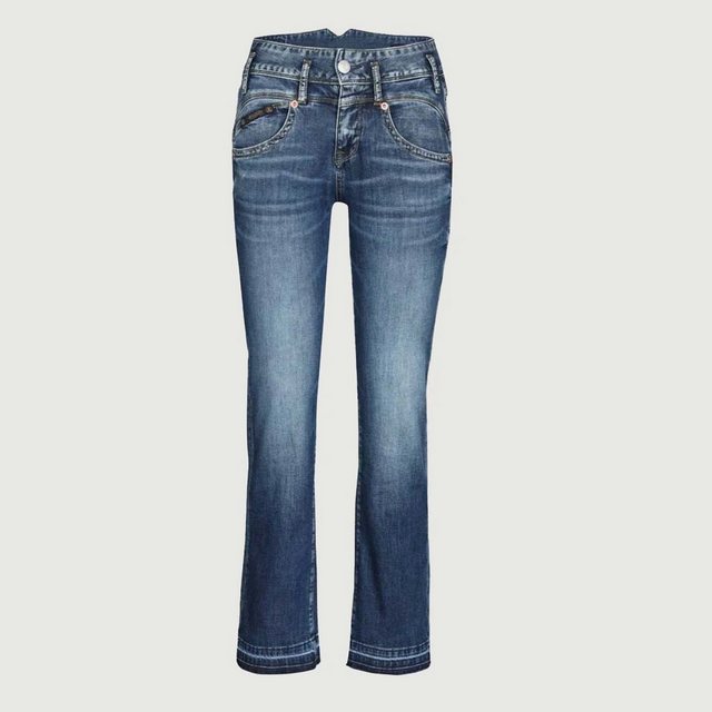 Herrlicher Bootcut-Jeans Pearl Cropped Reused Denim Offene Saumkante günstig online kaufen