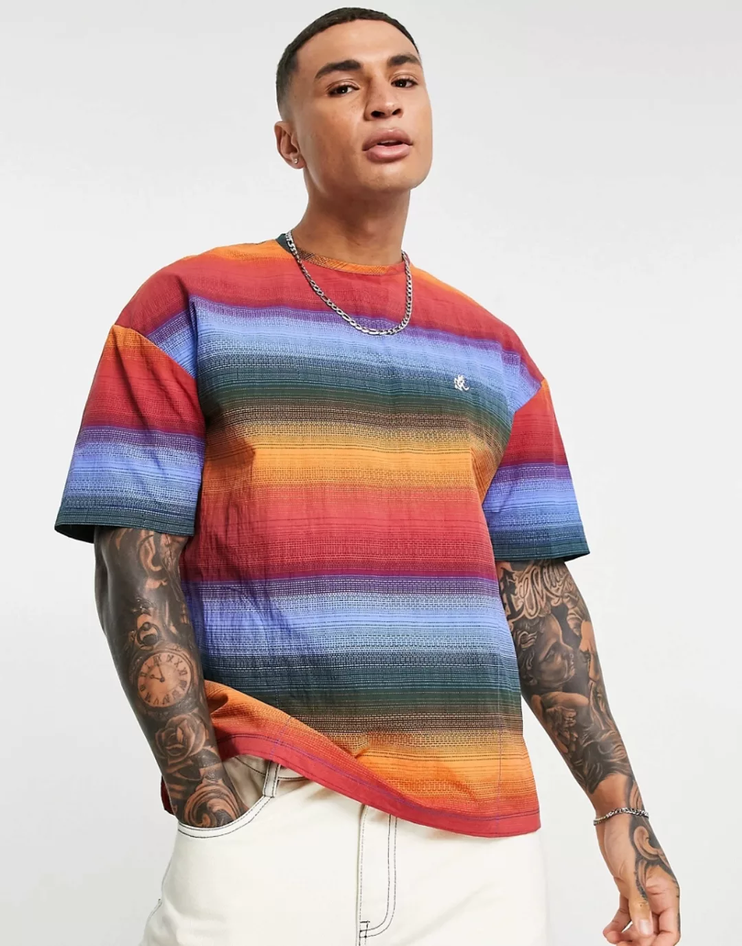 Gramicci – Shell – Buntes T-Shirt mit verwaschenem Design-Mehrfarbig günstig online kaufen