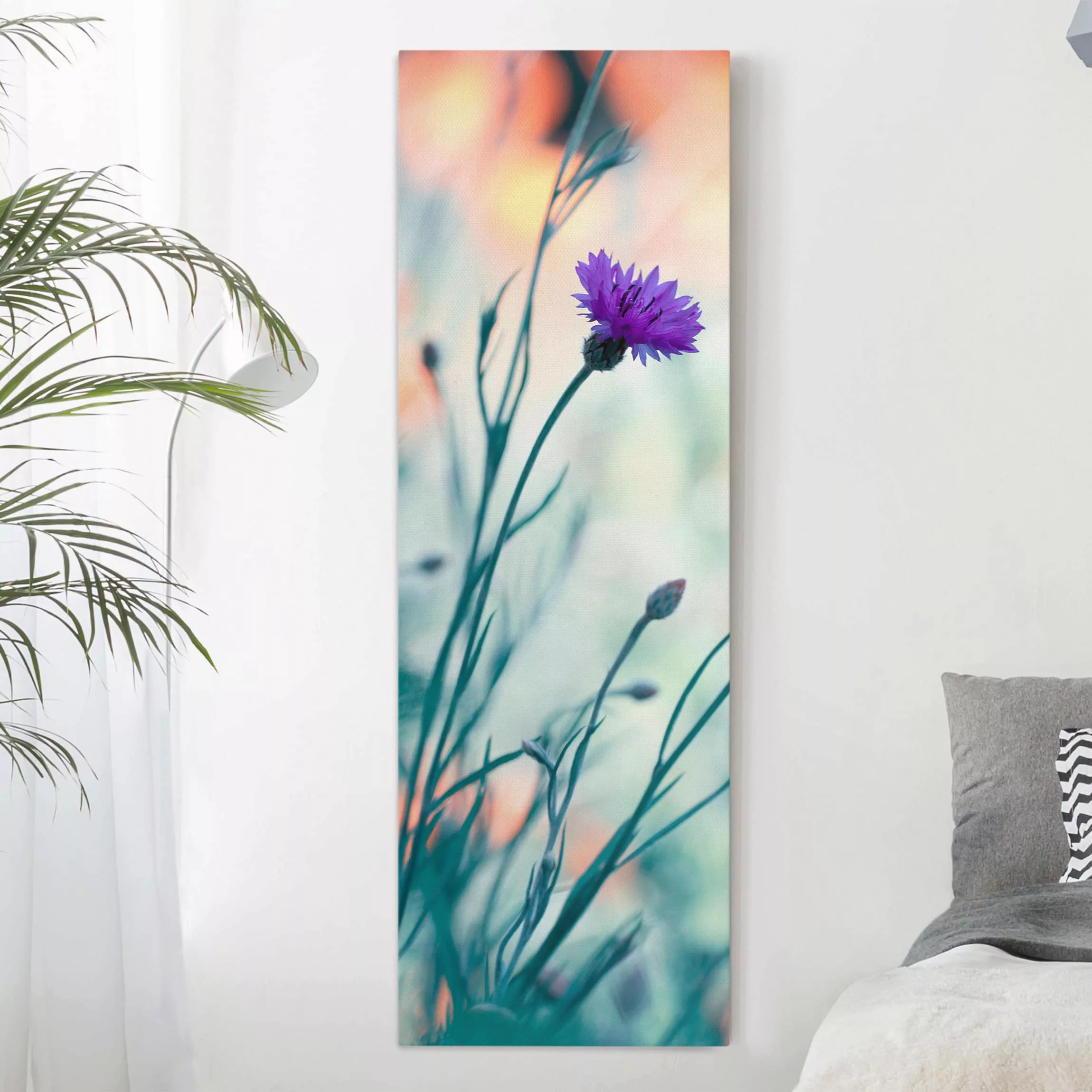 Leinwandbild - Hochformat Kornblumen günstig online kaufen