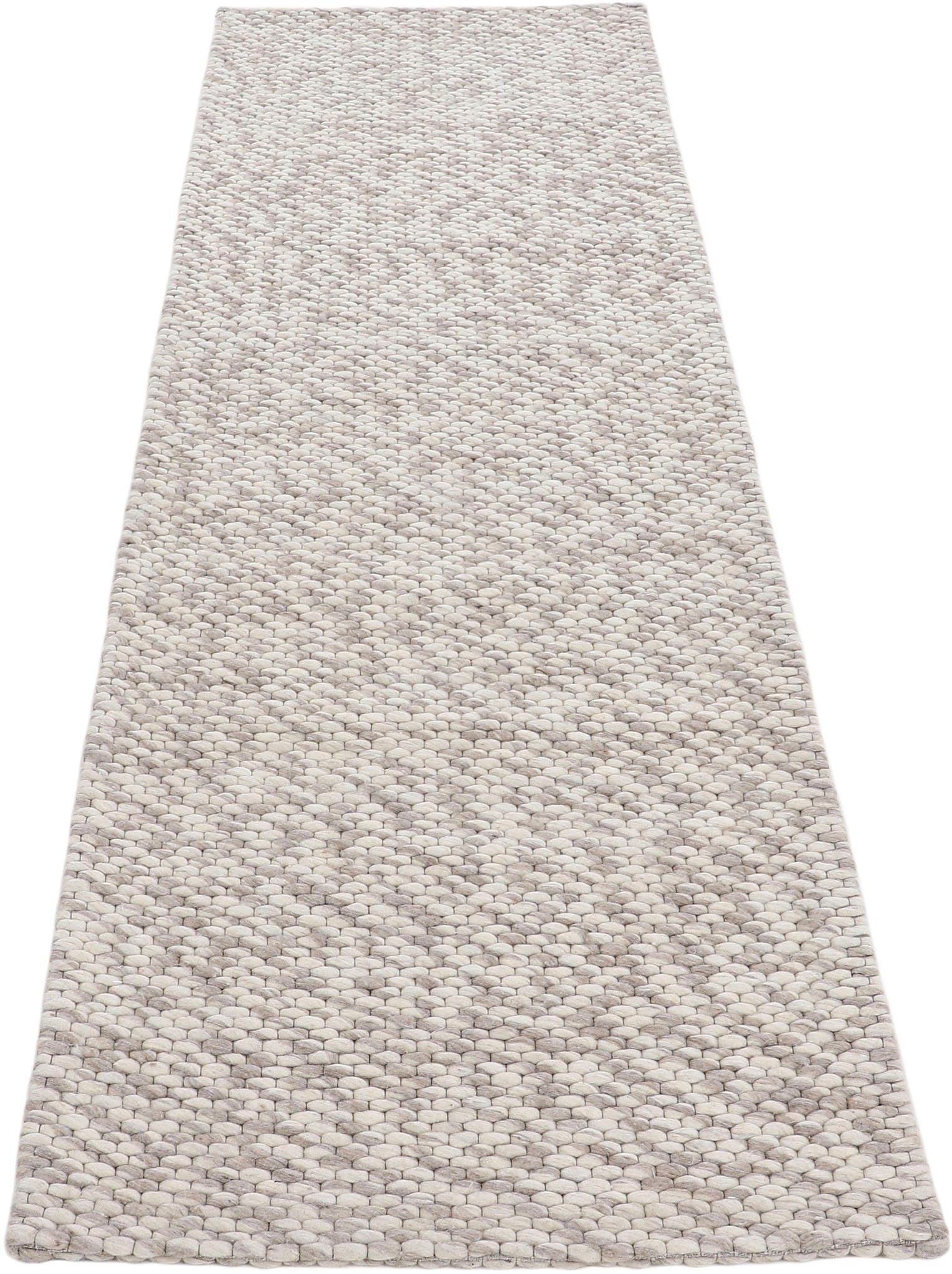 carpetfine Wollteppich »Sina, auch als Läufer«, rechteckig, 14 mm Höhe, Han günstig online kaufen