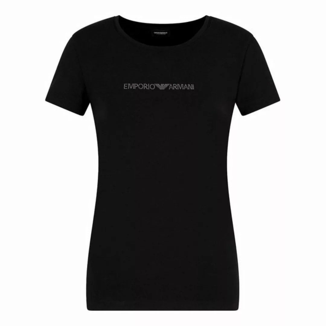 Emporio Armani T-Shirt S/S Round Neck mit funkelndem Logo und Markenschrift günstig online kaufen