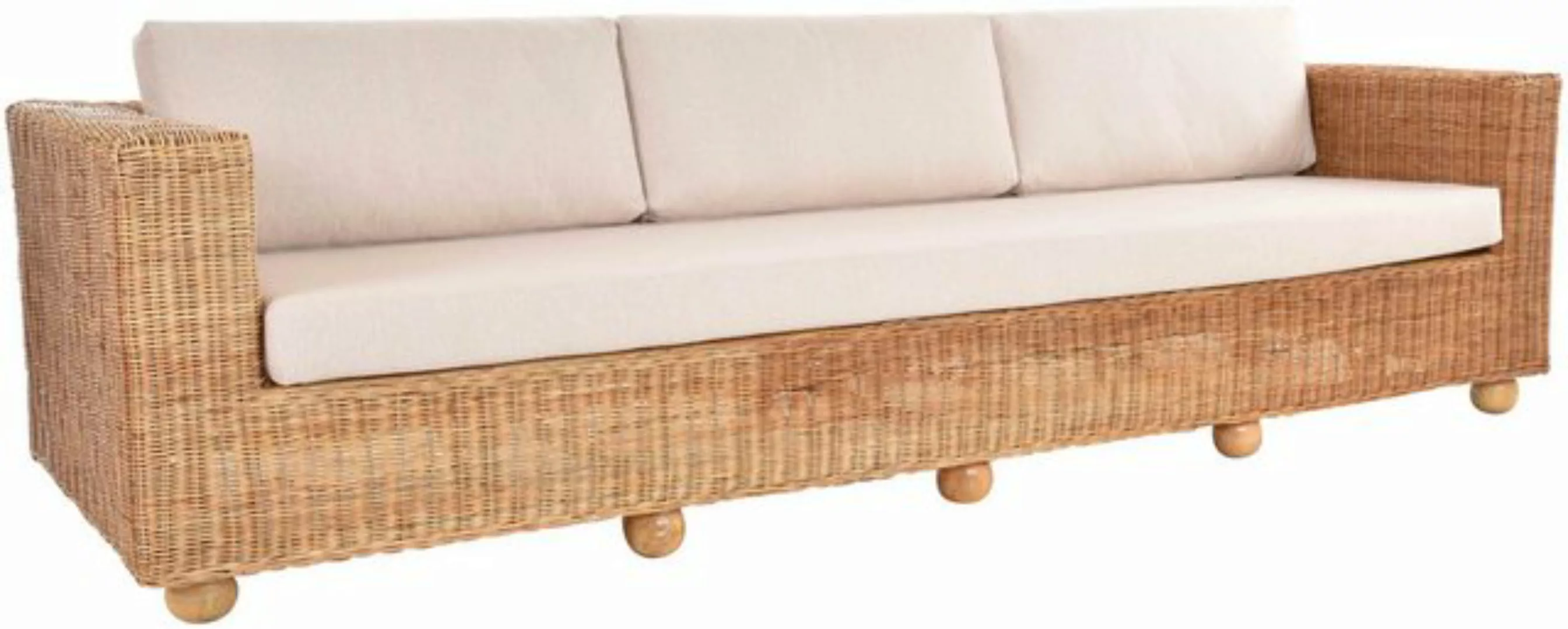 Krines Home Big-Sofa XXL Rattansofa Wohnzimmer Rattan Sofa Indoor Rattanmöb günstig online kaufen