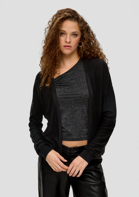 QS Funktionsjacke Strickjacke mit Rippblende Rippblende günstig online kaufen