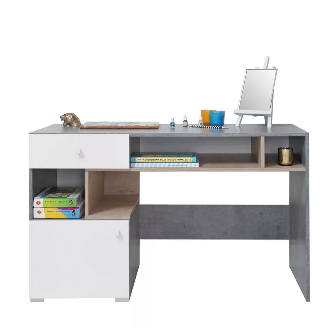 Schreibtisch in Beton weiß Eiche SEATTLE-133 günstig online kaufen