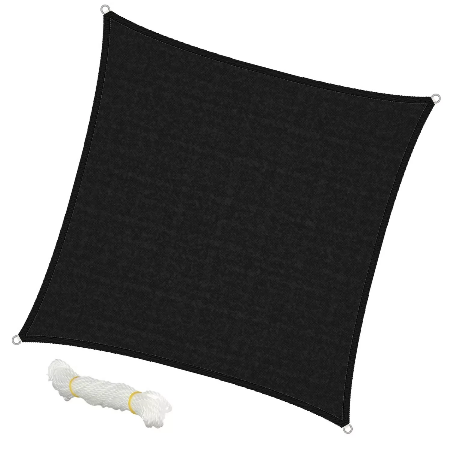 ECD Germany Sonnensegel Sonnenschutz 3,6x3,6 m Quadrat Anthrazit HDPE UV Sc günstig online kaufen