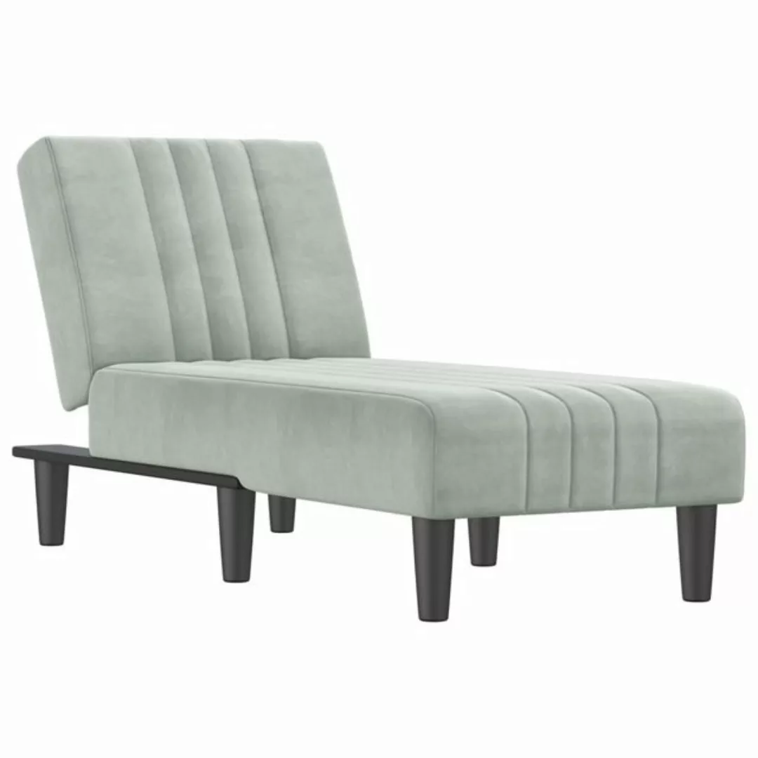 vidaXL Chaiselongue Chaiselongue Hellgrau Samt, 1 Teile günstig online kaufen