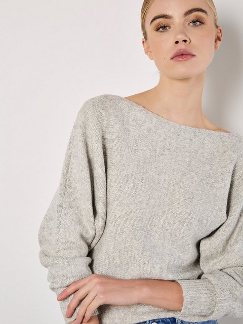 Apricot Strickpullover gerippter Pullover, mit U-Boot-Ausschnitt günstig online kaufen