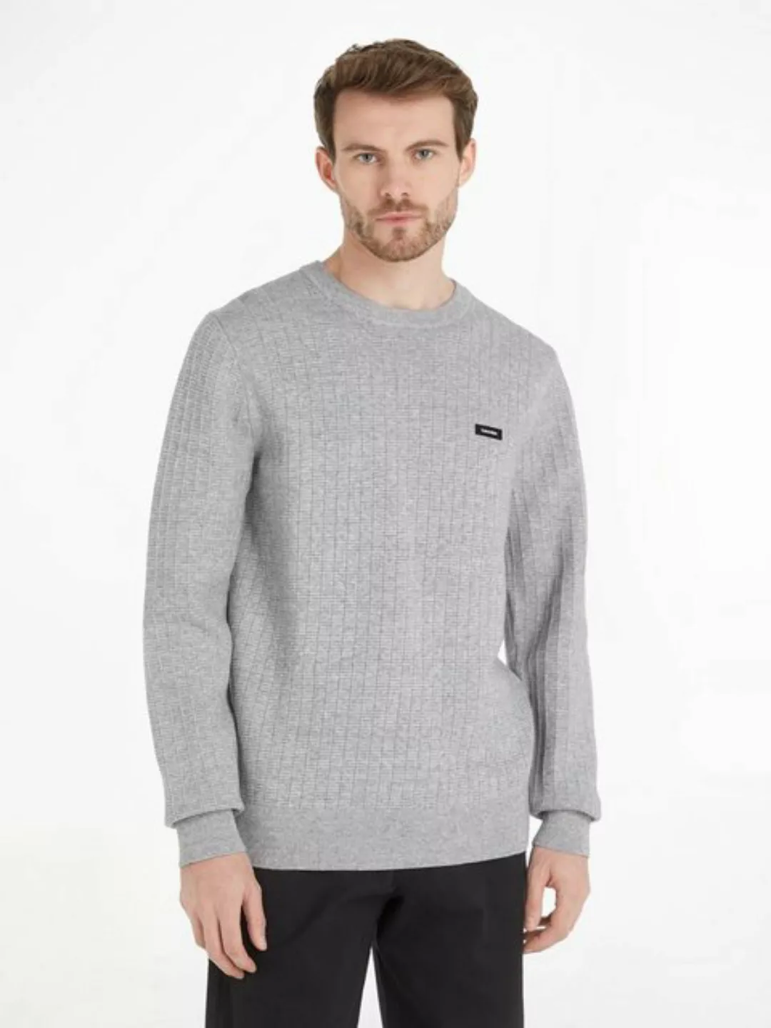 Calvin Klein Strickpullover STRUCTURE SWEATER mit Markenlabel günstig online kaufen