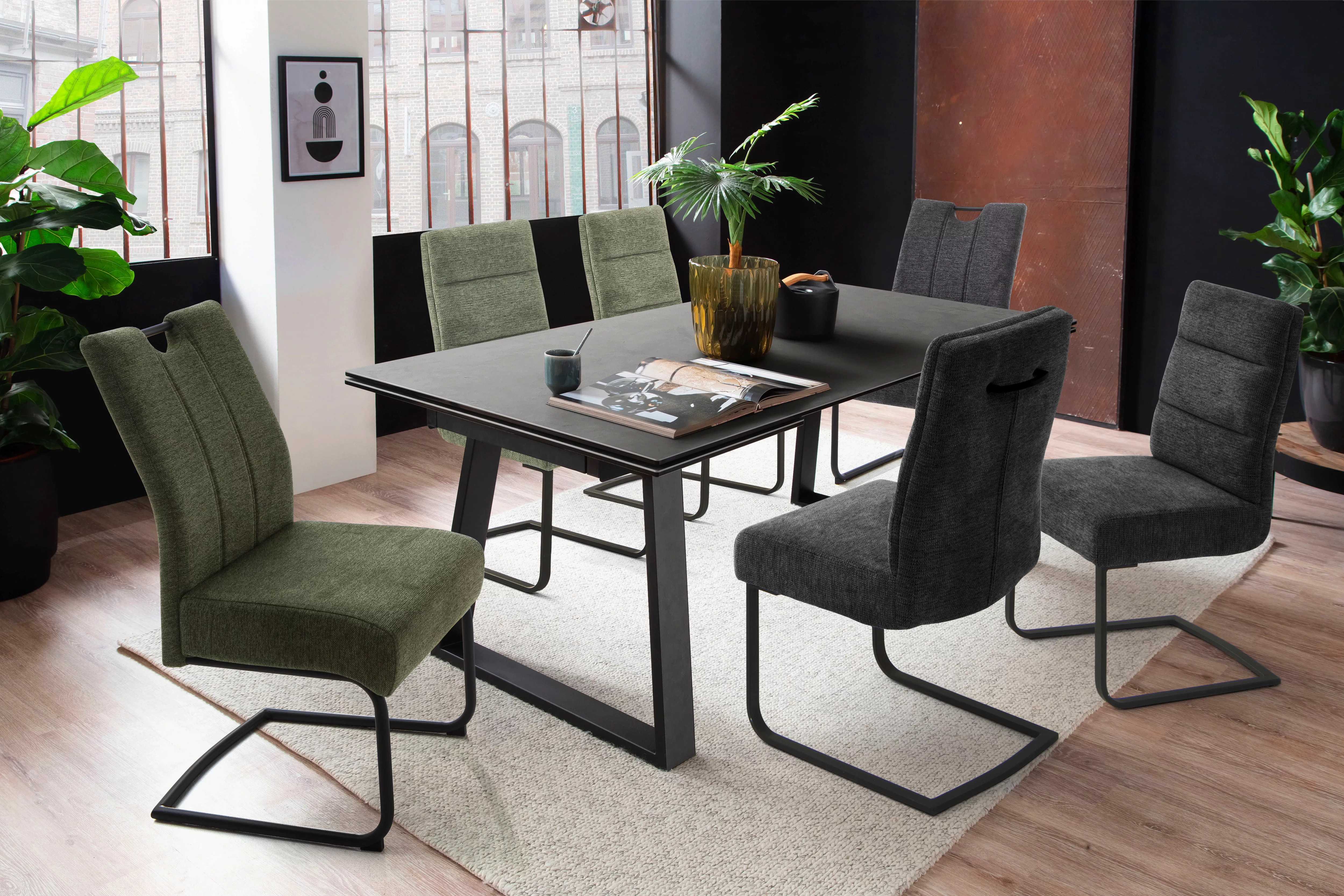 MCA furniture Esszimmerstuhl »AMERY«, Chenilleoptik, (2er-Set), Taschenfede günstig online kaufen