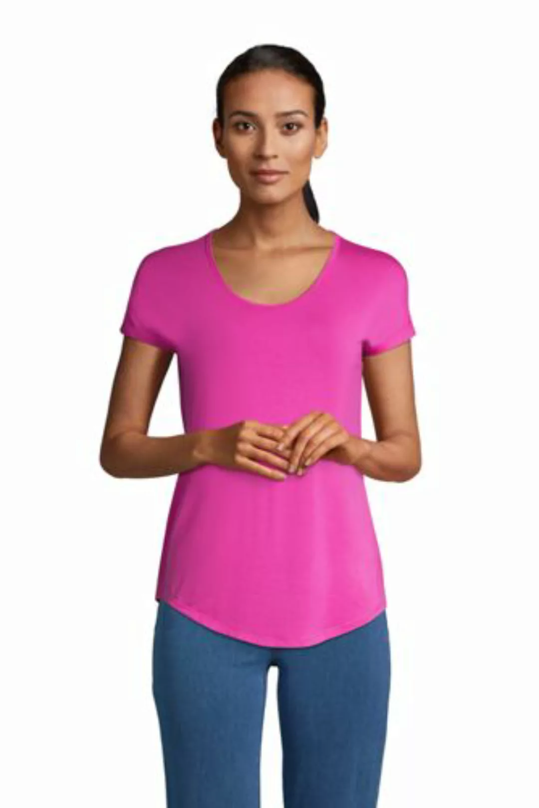 Shirt aus Bambusviskose, Ballett-Ausschnitt, Damen, Größe: M Normal, Rot, b günstig online kaufen
