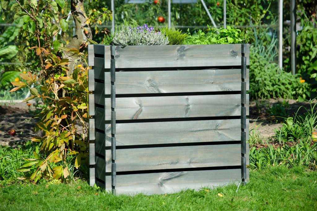 Dobar Hochbeet mit Stecksystem Kiefer Antharzit 79 cm x 37 cm x 79 cm FSC® günstig online kaufen