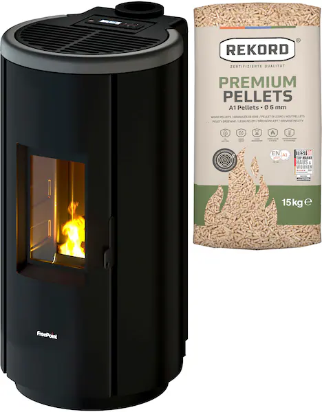 Freepoint Pelletofen Chrome 7 Stahl Titanium 2,5-7 kW EEK: A+ günstig online kaufen