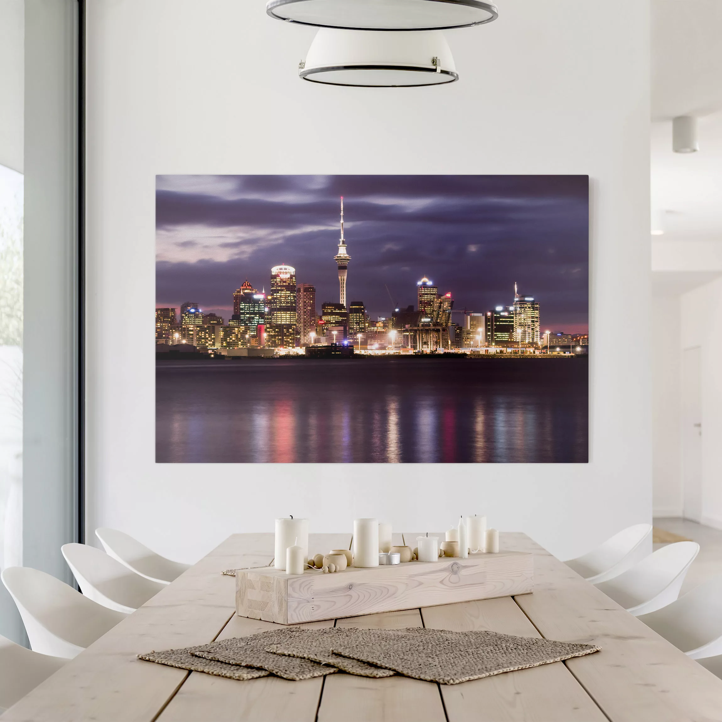 Leinwandbild Architektur & Skyline - Querformat Auckland bei Nacht günstig online kaufen