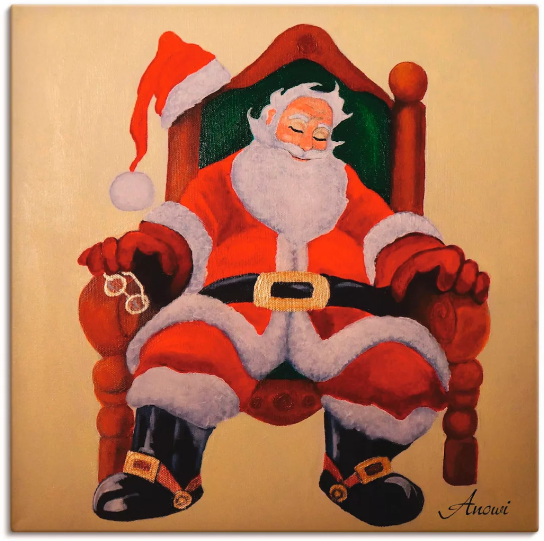 Artland Leinwandbild "Schlafender Weihnachtsmann", Weihnachten, (1 St.), au günstig online kaufen