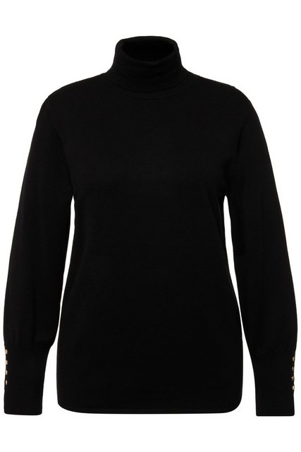 Ulla Popken Rollkragenpullover Pullover Rollkragen Zierknöpfe Langarm günstig online kaufen