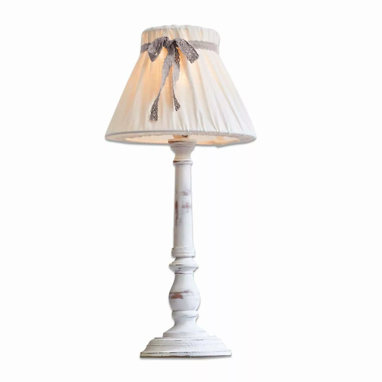 Mirabeau Tischleuchte Tischlampe Valentin leinen/antikweiß günstig online kaufen