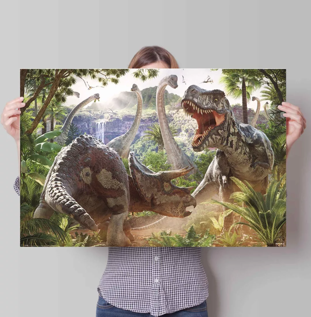 Reinders Poster "Poster Kampf der Dinosaurier", Dinosaurier, (1 St.) günstig online kaufen