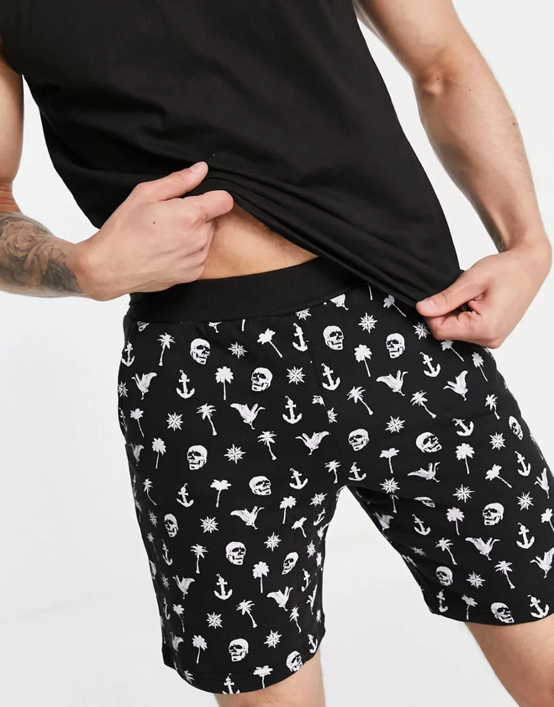 Bolongaro Trevor – Maui – Kurzes Pyjama-Set-Schwarz günstig online kaufen