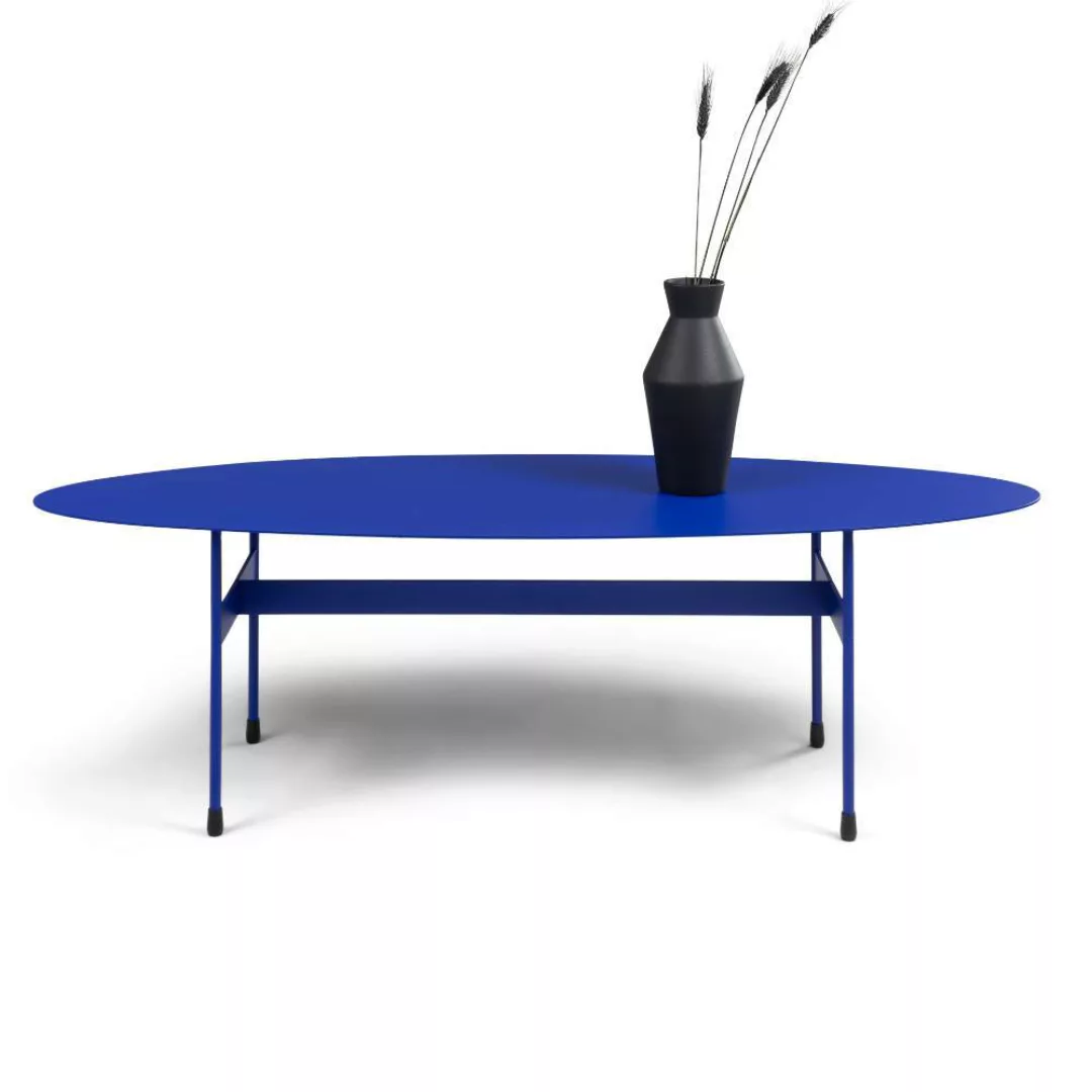 Couchtisch Sofatisch oval in Blau günstig online kaufen