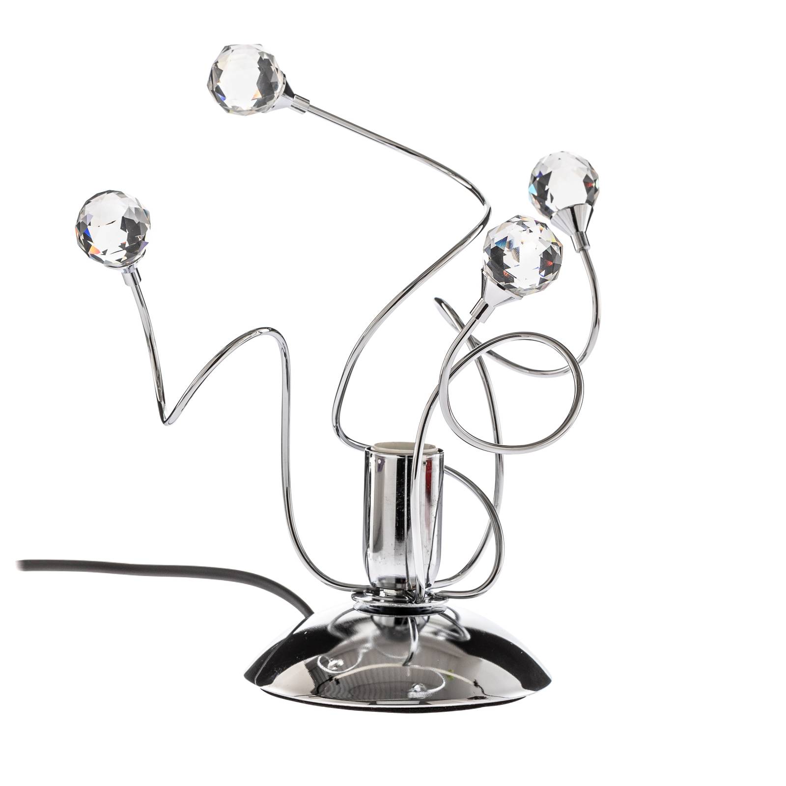 Tischlampe Trilly, Chrom und Kristalle, Höhe 27cm günstig online kaufen
