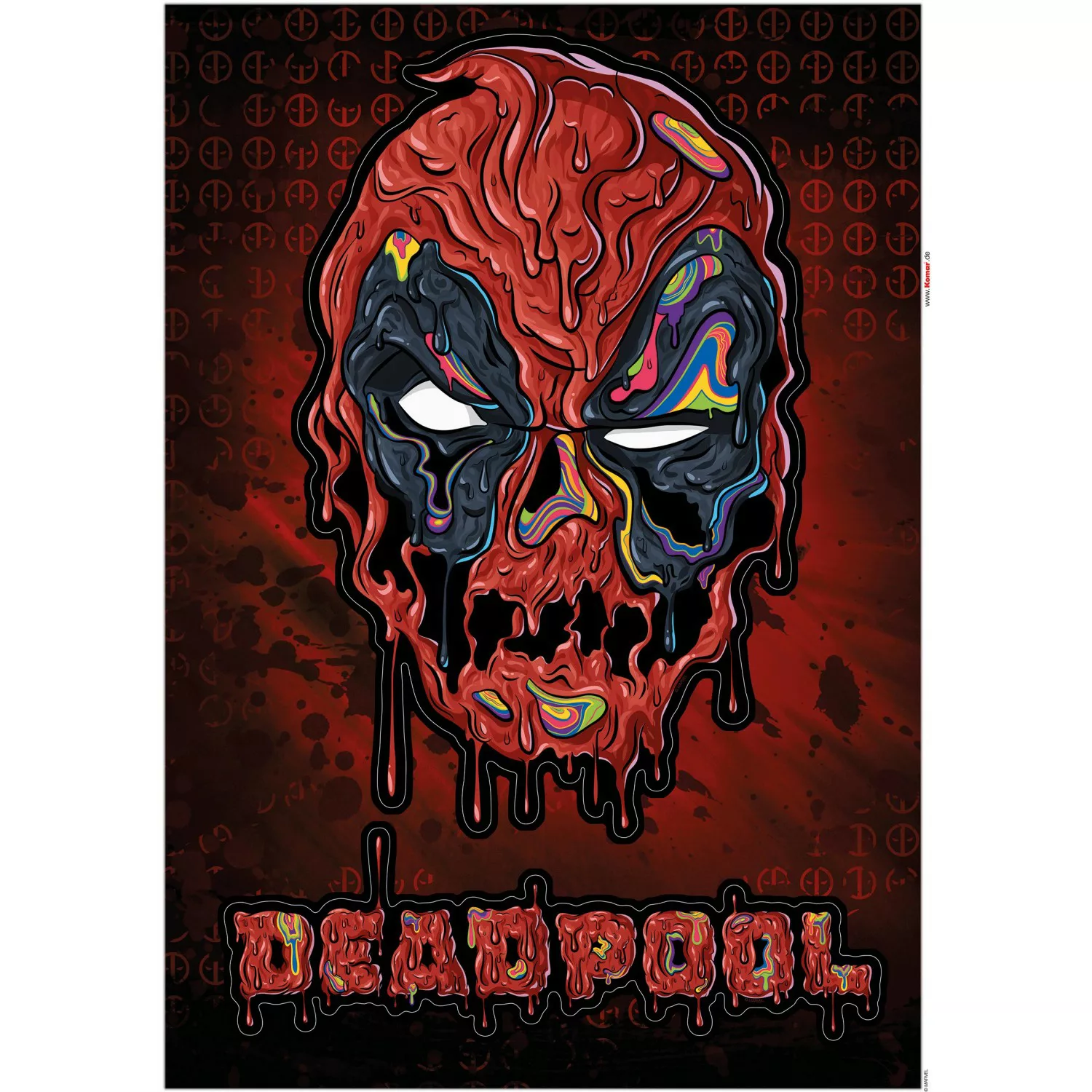 KOMAR Wandtattoo - Deadpool Meltpool  - Größe 50 x 70 cm mehrfarbig Gr. one günstig online kaufen