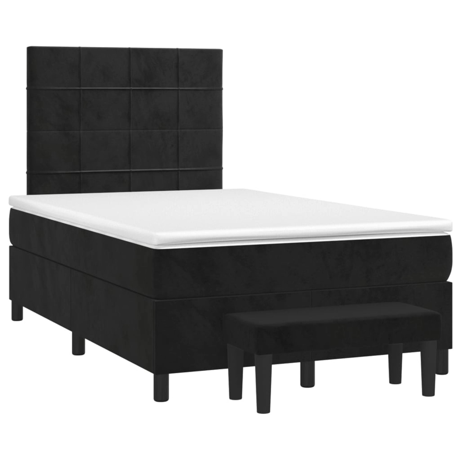 vidaXL Boxspringbett mit Matratze Schwarz 120x190 cm Samt2108505 günstig online kaufen