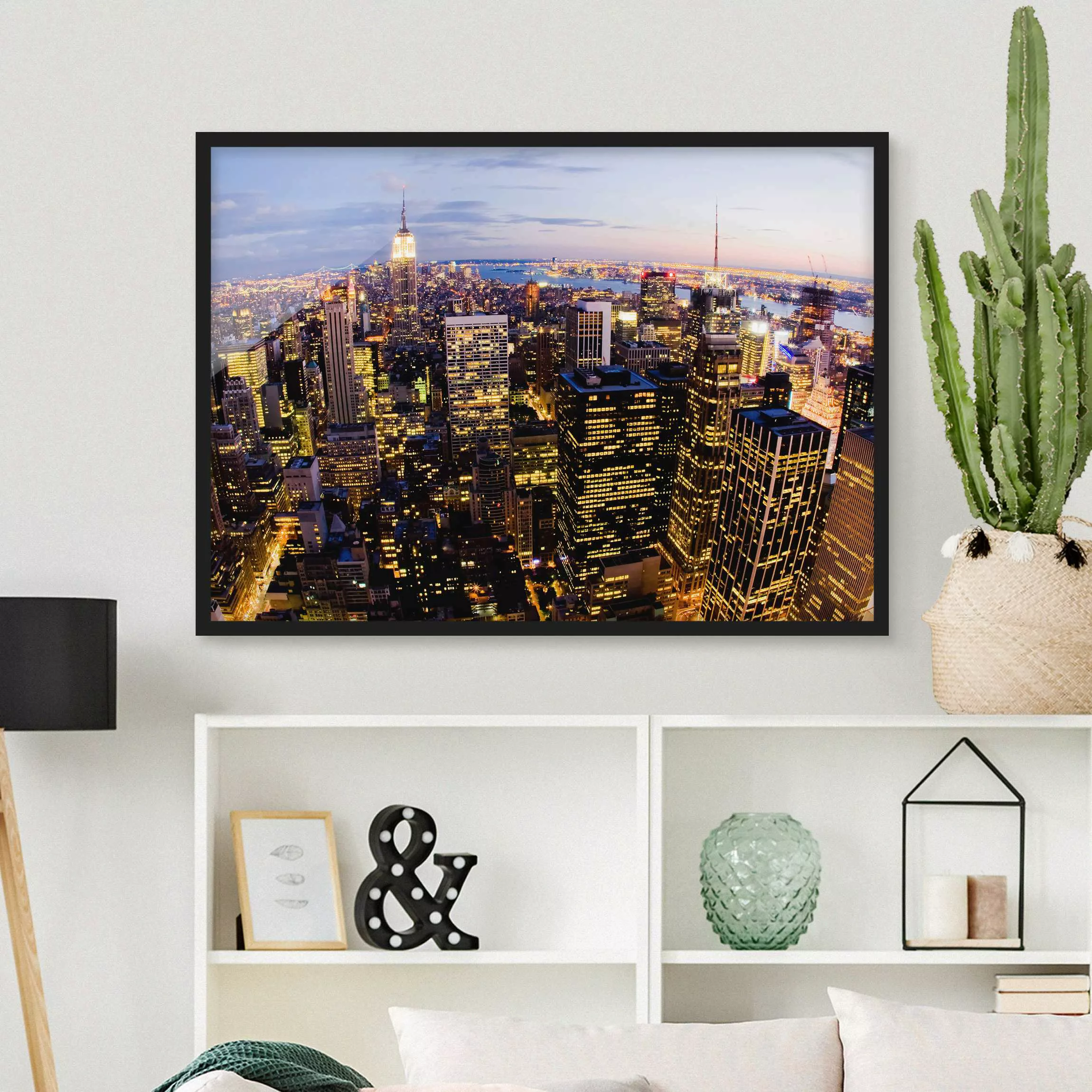 Bild mit Rahmen Architektur & Skyline - Querformat New York Skyline bei Nac günstig online kaufen