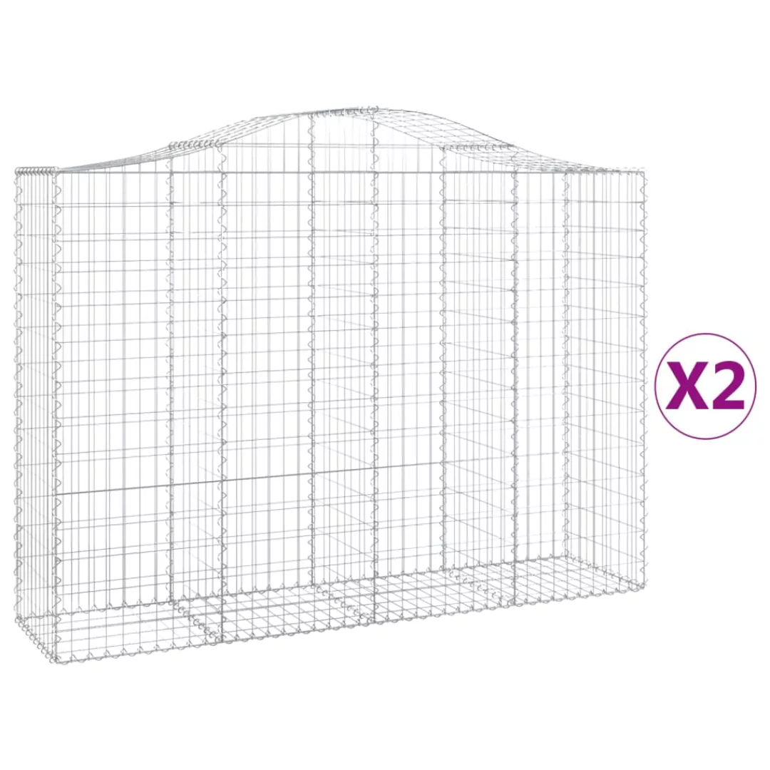 Vidaxl Gabionen Mit Hochbogen 2 Stk. 200x50x140/160cm Verzinktes Eisen günstig online kaufen