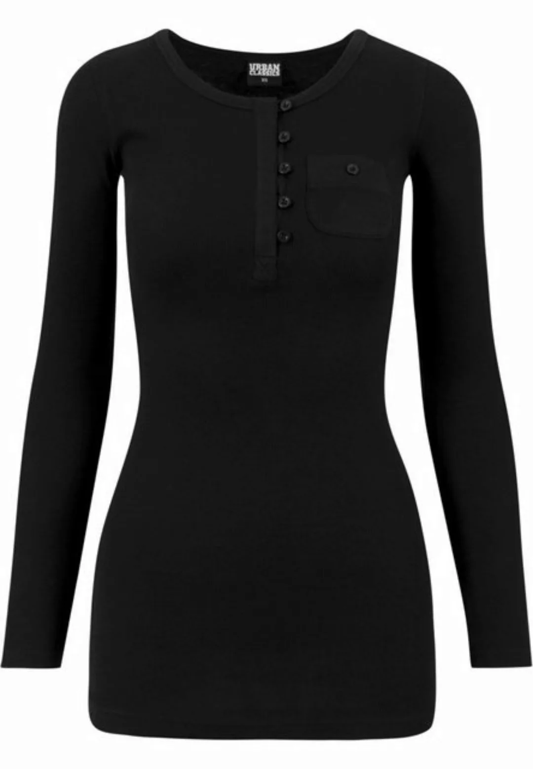 URBAN CLASSICS Langarmshirt Urban Classics Damen Ladies Long Rib Pocket Tur günstig online kaufen