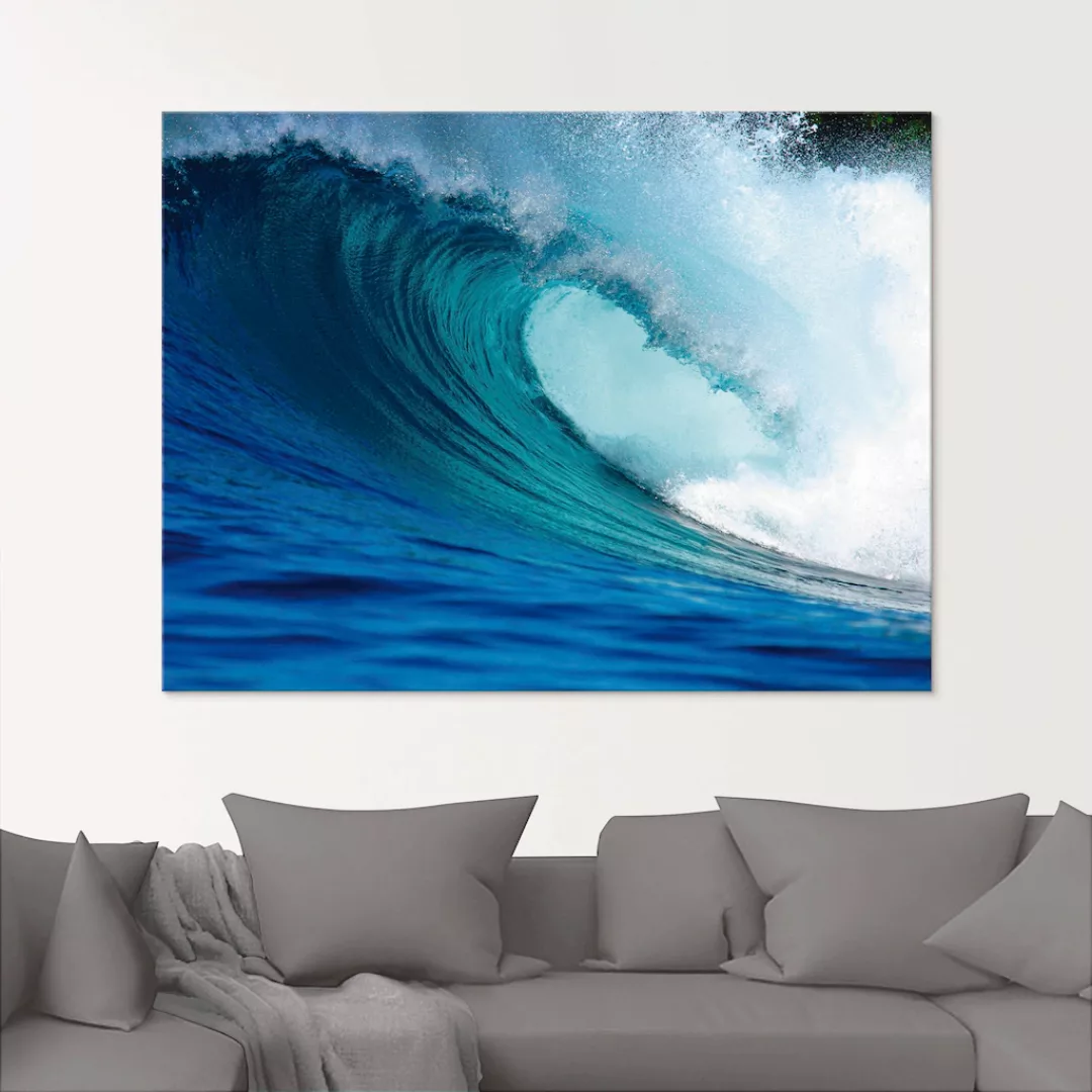 Artland Glasbild »Blaue Surfwelle«, Küste, (1 St.) günstig online kaufen