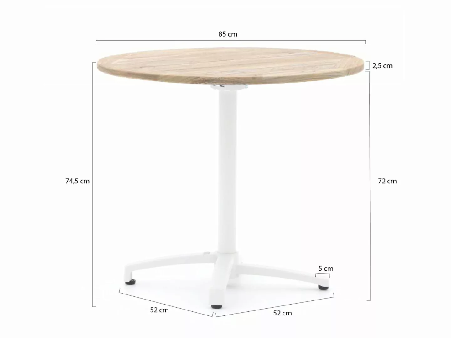 Bellagio Canzo Gartentisch klappbar ø 85 cm (h: 75 cm) günstig online kaufen