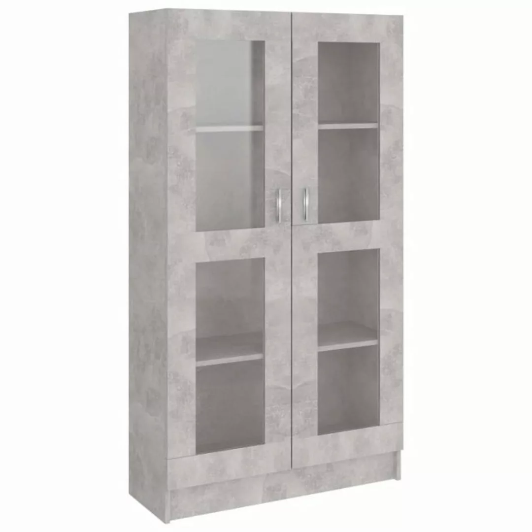 furnicato Vitrine Vitrinenschrank Betongrau 82,5x30,5x150 cm Holzwerkstoff günstig online kaufen