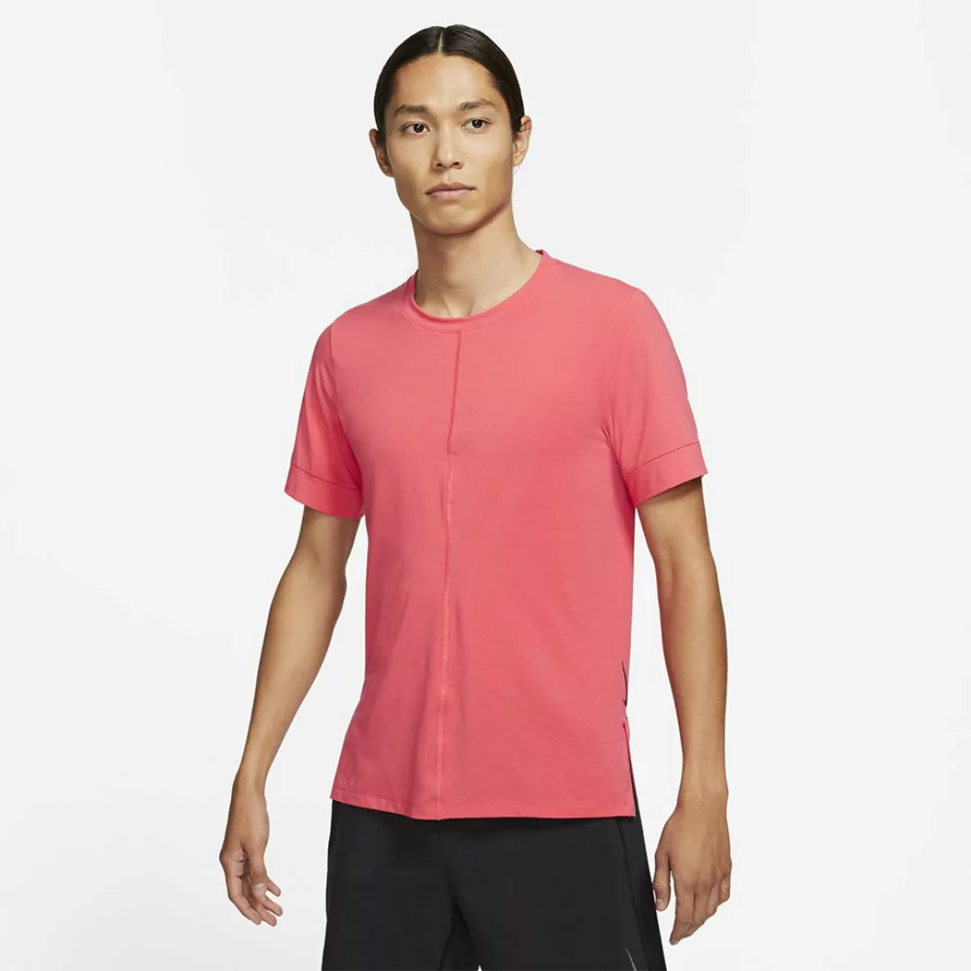 Nike Dri Fit Yoga Kurzarm T-shirt L Light Fusion Red / Black günstig online kaufen