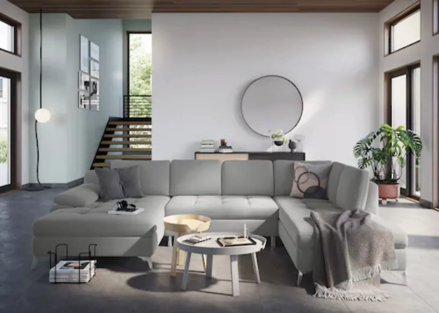 sit&more Wohnlandschaft "Latigo U-Form", mit Recamiere, wahlweise mit Bettf günstig online kaufen