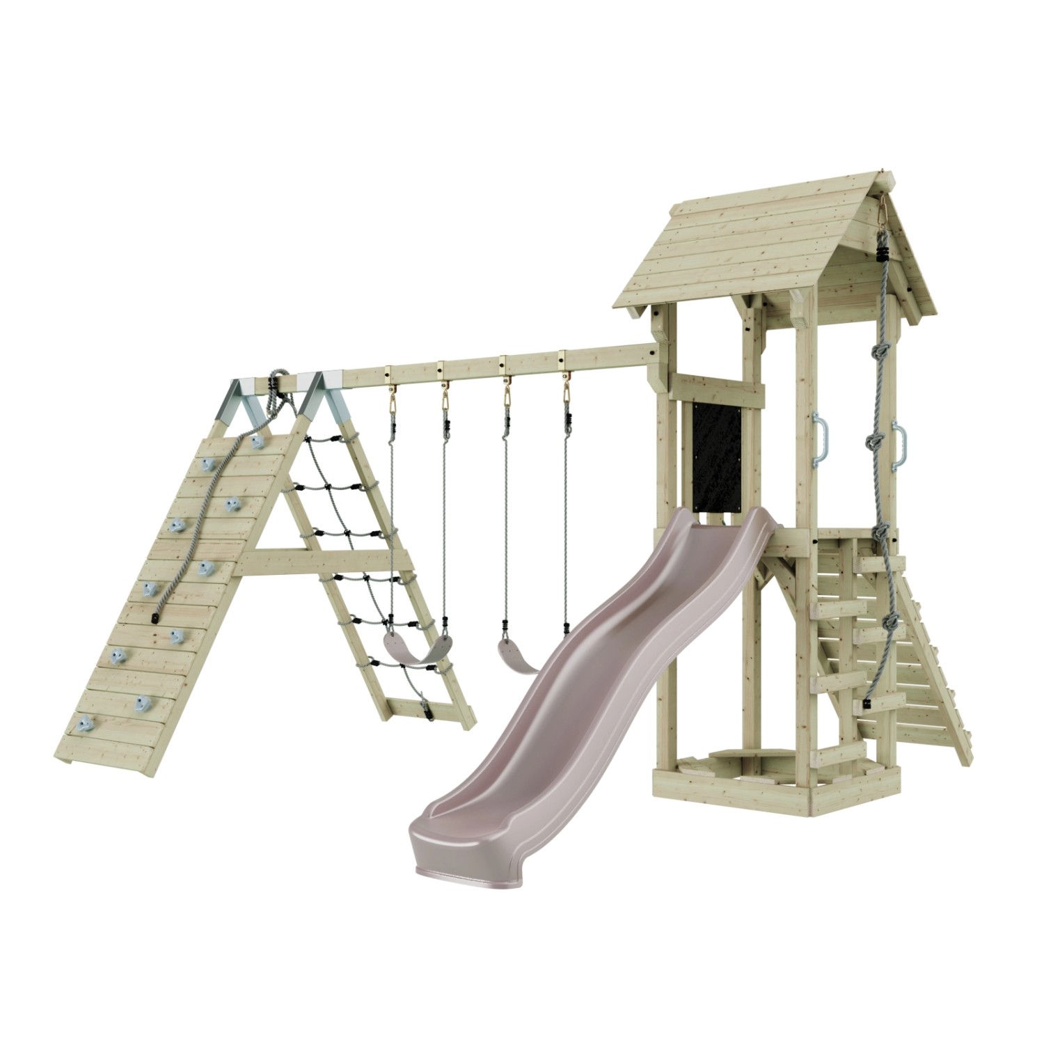 OutdoorToys Spielturm Kiruna mit Kinderschaukel Altrosa günstig online kaufen