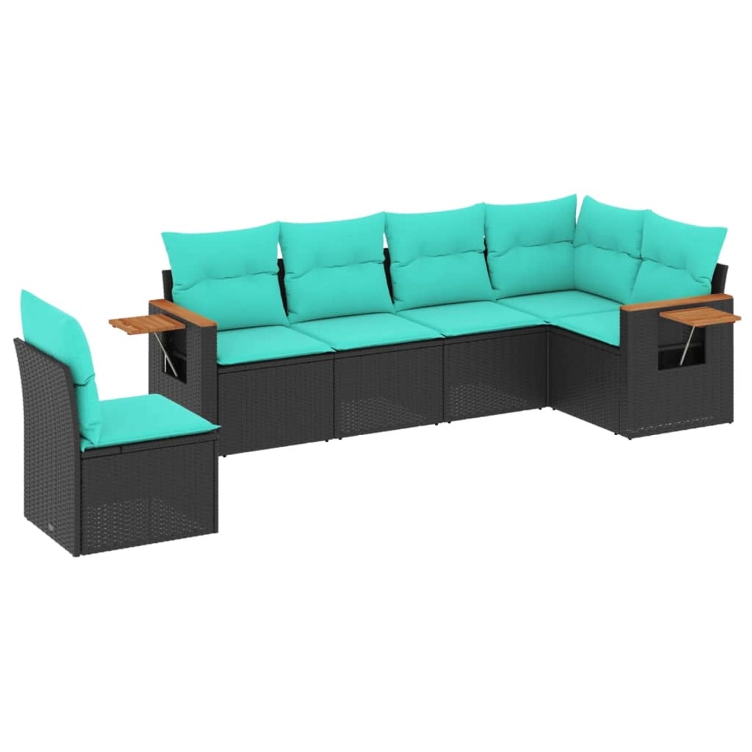 vidaXL 6-Tlg Garten-Sofagarnitur mit Kissen Schwarz Poly Rattan 3226855 günstig online kaufen
