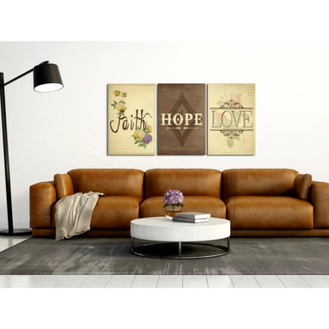 Wandbild Faith, Hope & Love XXL günstig online kaufen
