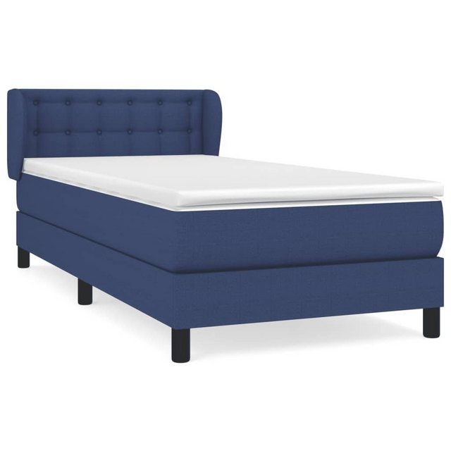 vidaXL Boxspringbett Boxspringbett mit Matratze Blau 100x200 cm Stoff Bett günstig online kaufen