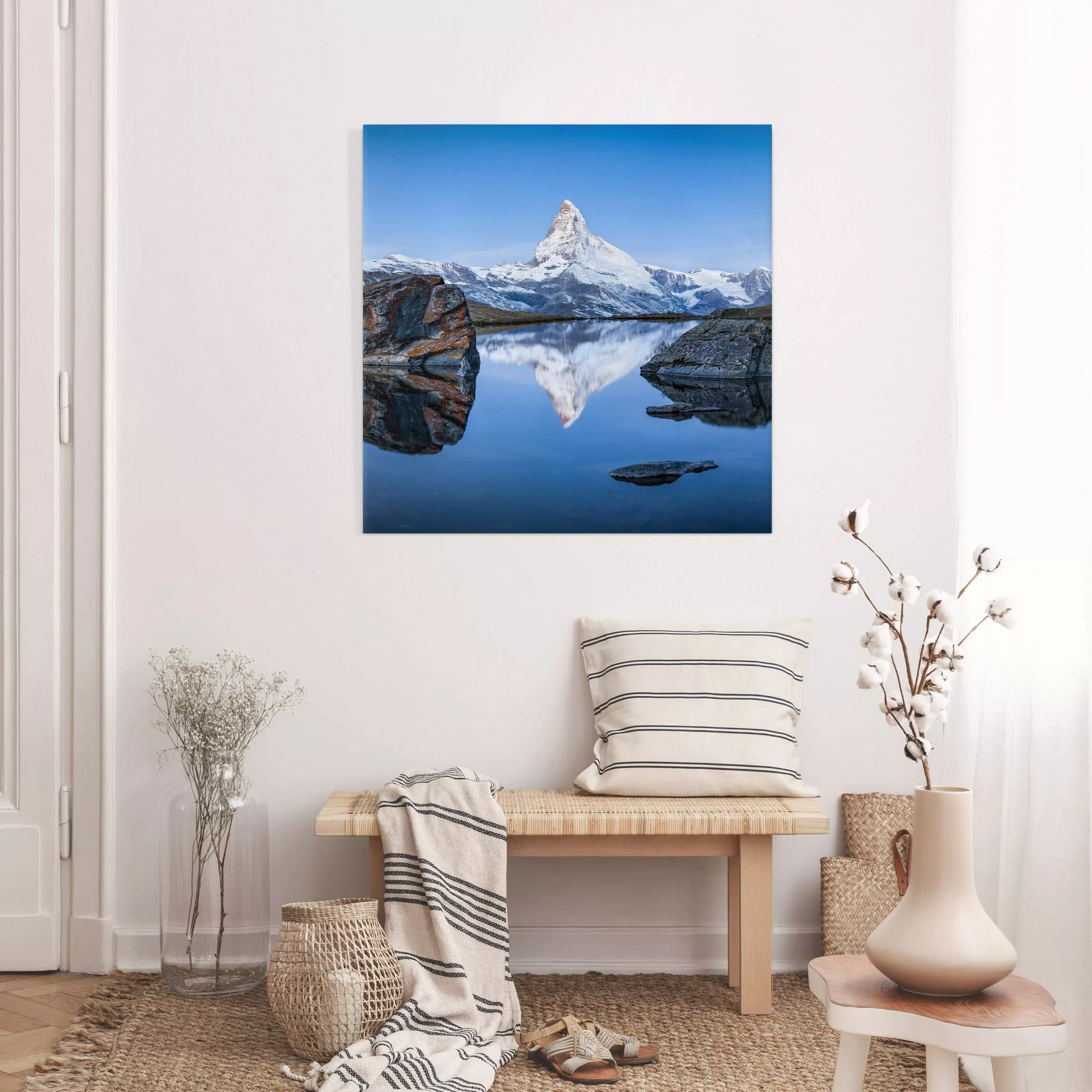 Leinwandbild Stellisee vor dem Matterhorn günstig online kaufen