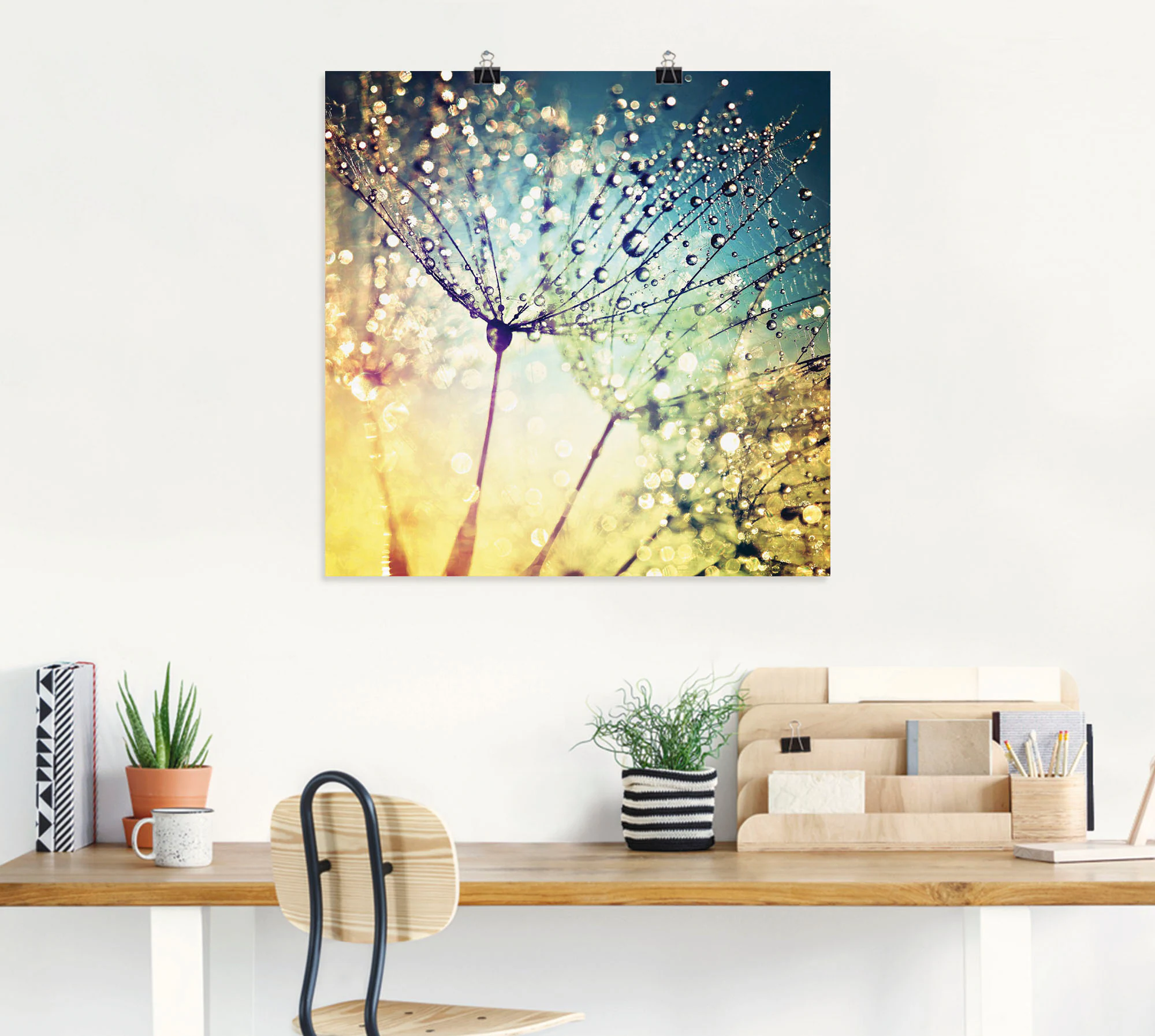 Artland Wandbild "Pusteblume Zaubertropfen", Blumen, (1 St.), als Alubild, günstig online kaufen