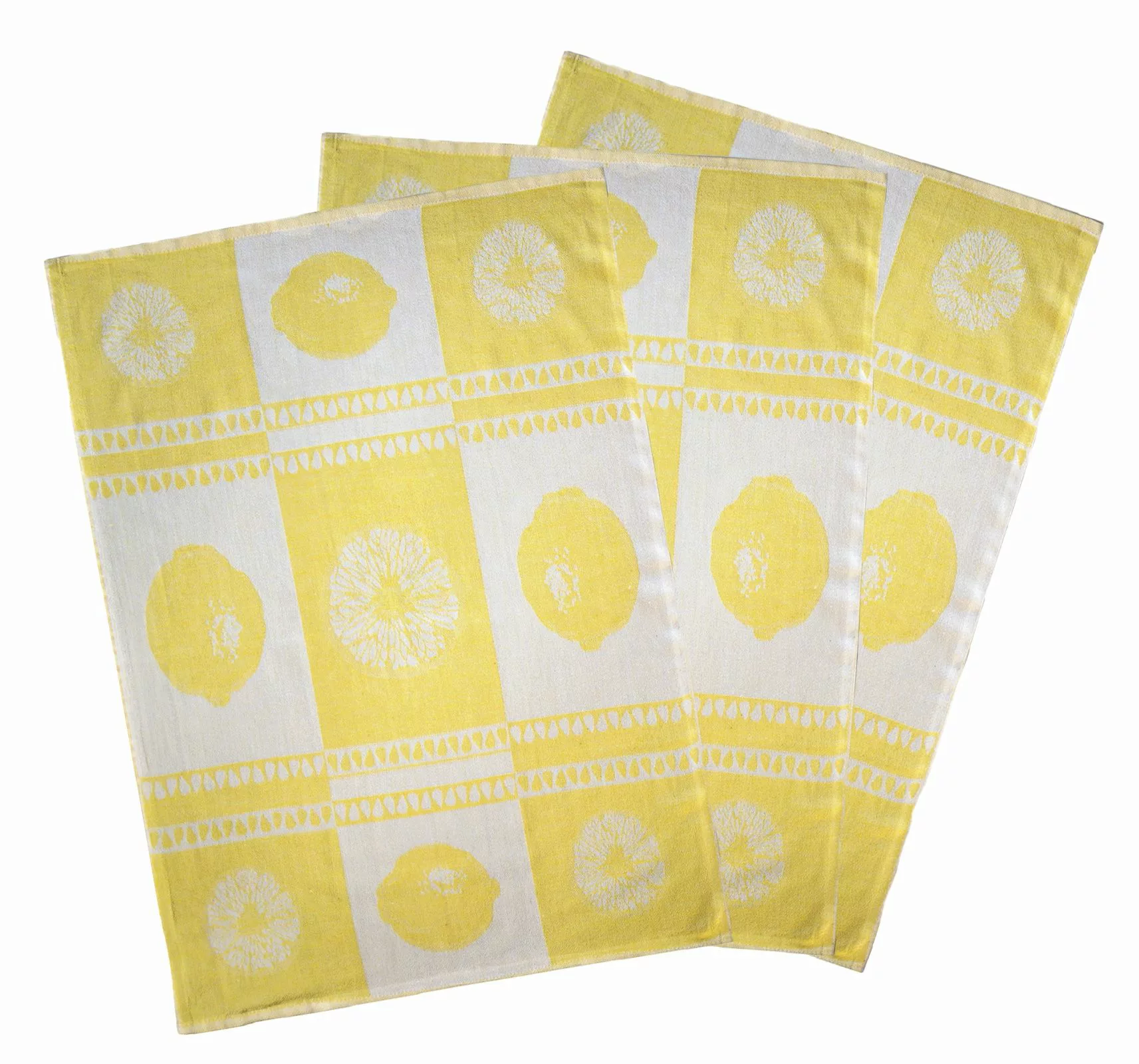 Caroline 3er Pack Geschirrtuch 50x70cm 100% Baumwolle Jacquard Lemon-gelb günstig online kaufen
