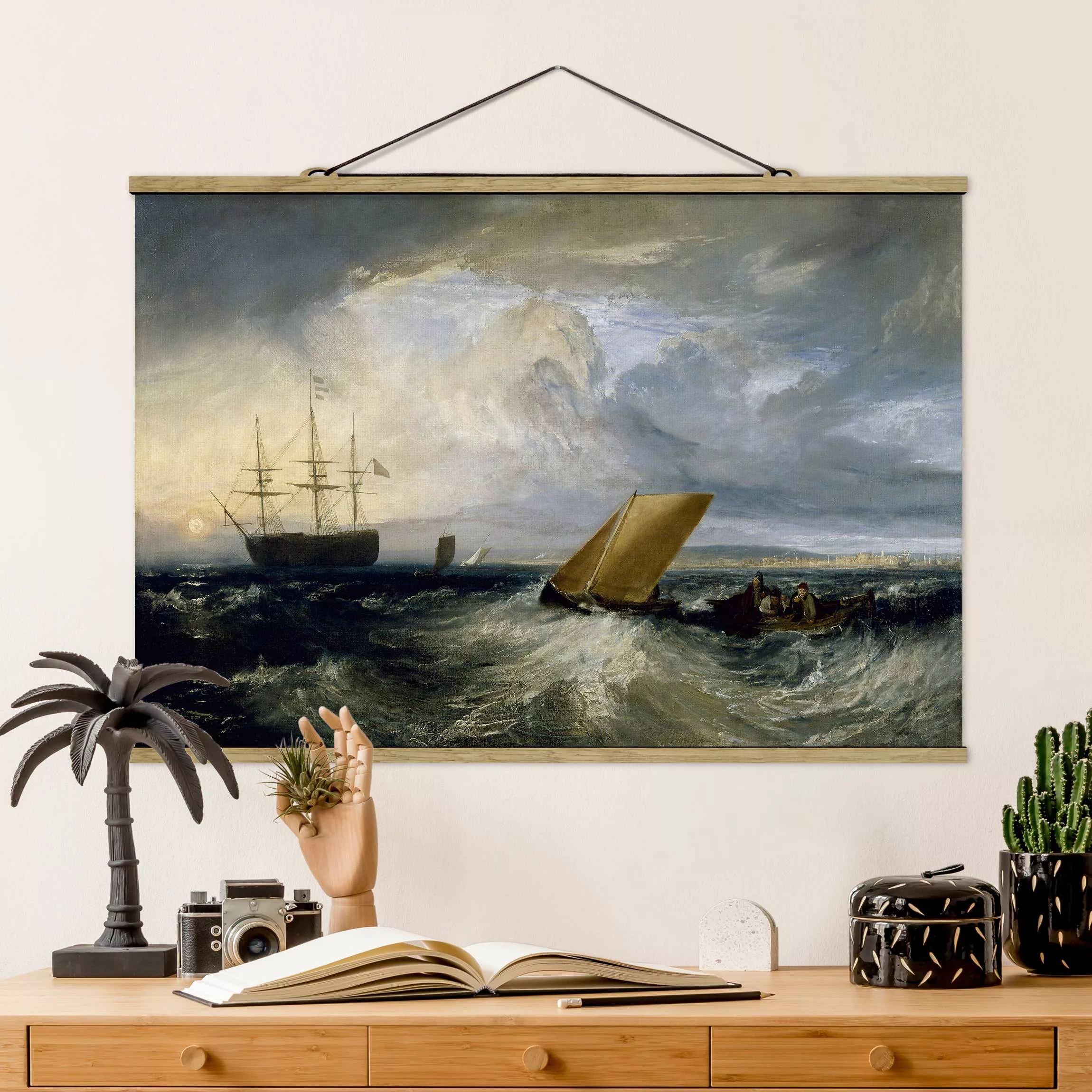 Stoffbild Strand mit Posterleisten - Querformat William Turner - Sheerness günstig online kaufen