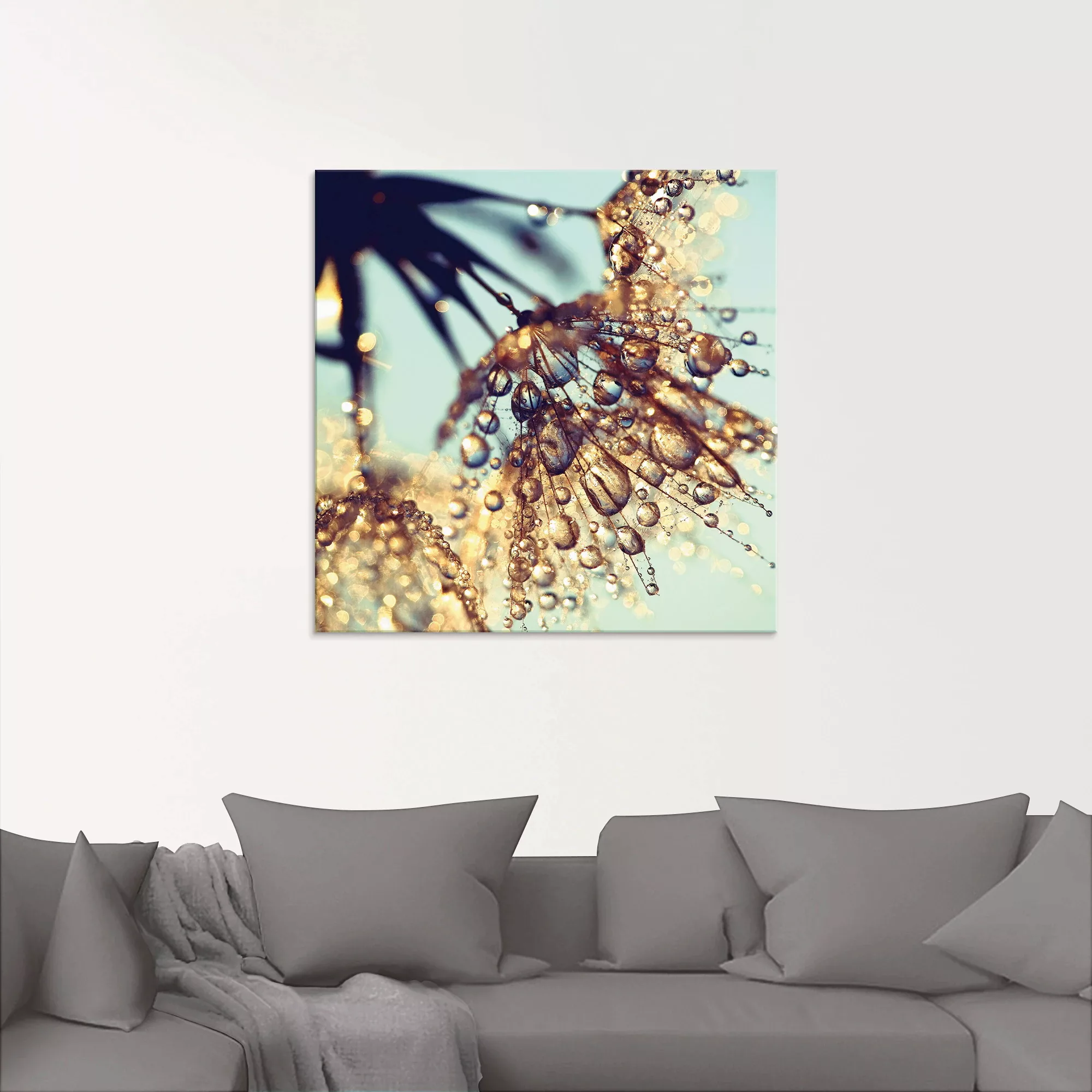 Artland Glasbild "Pusteblume Goldener Regen", Blumen, (1 St.) günstig online kaufen