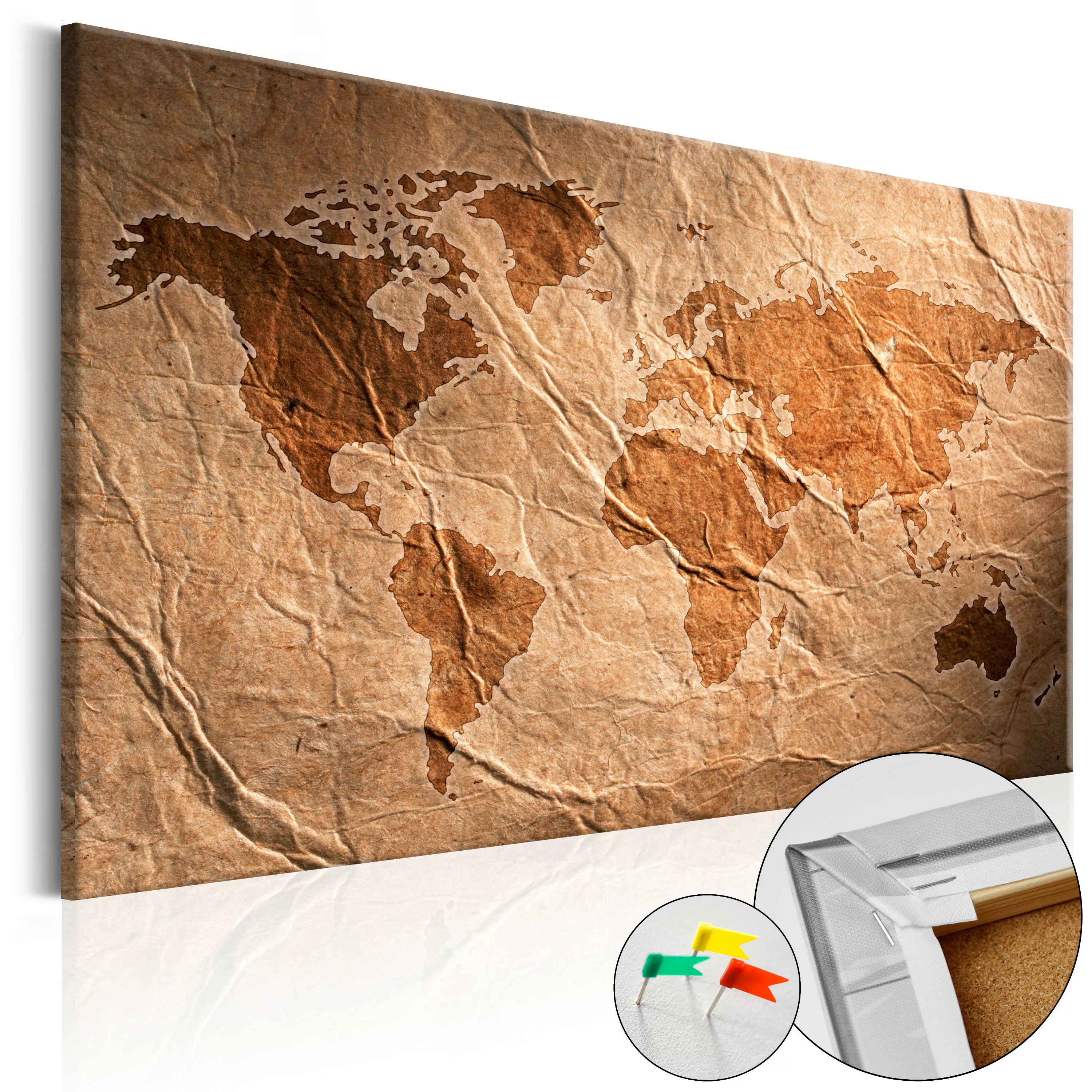 Korkbild - Paper Map [cork Map] günstig online kaufen