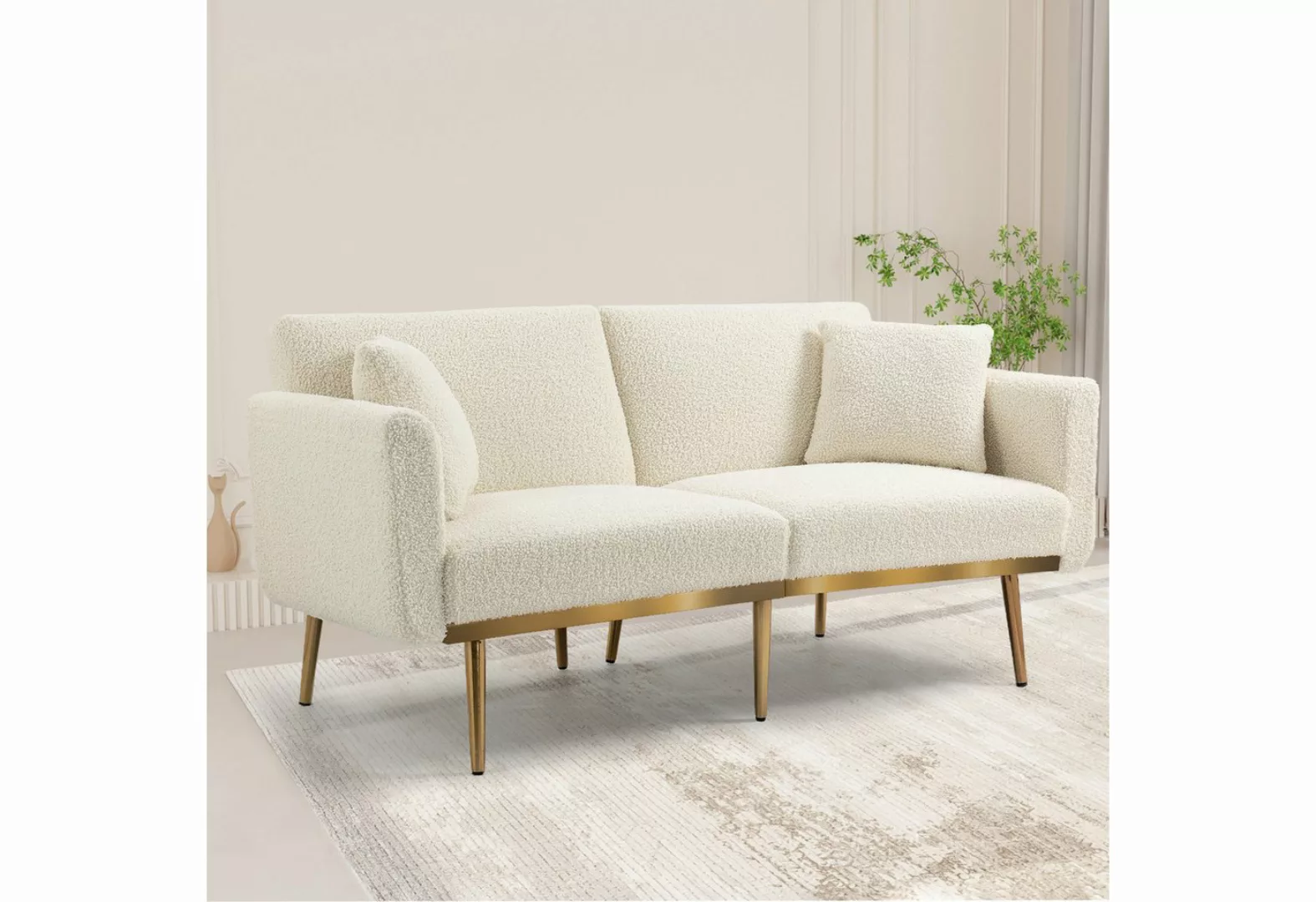 OKWISH Sofa Schlafsofa, Akzentsofa, Loveseat-Sofa mit Metallfüßen, 3-Sitzer günstig online kaufen