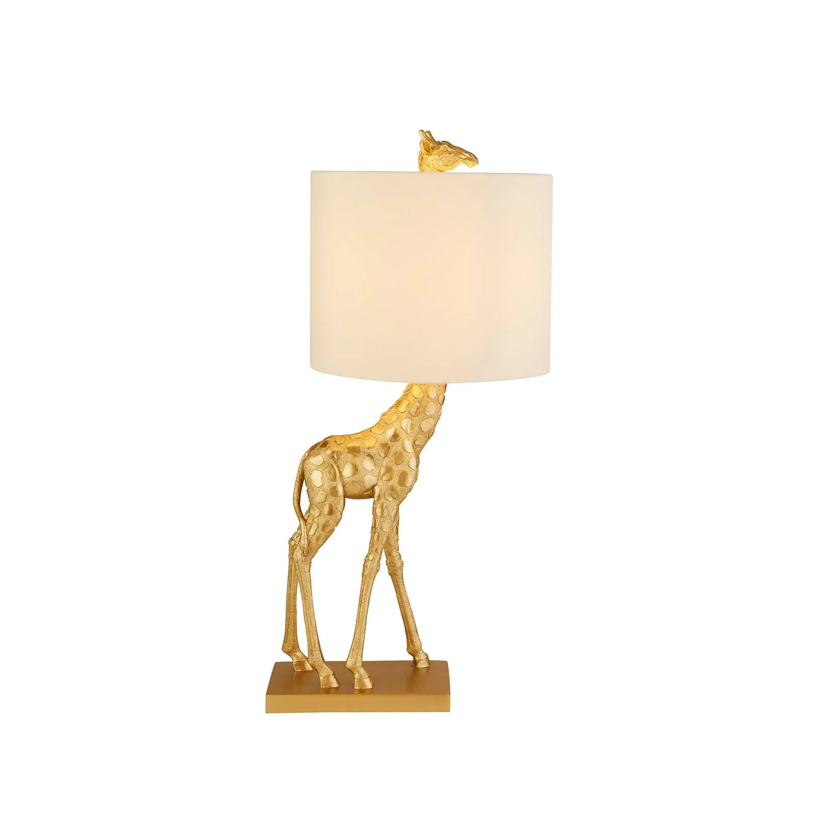 Tischlampe Giraffe, gold/elfenbein, Kunstharz, 60 cm, E27 günstig online kaufen