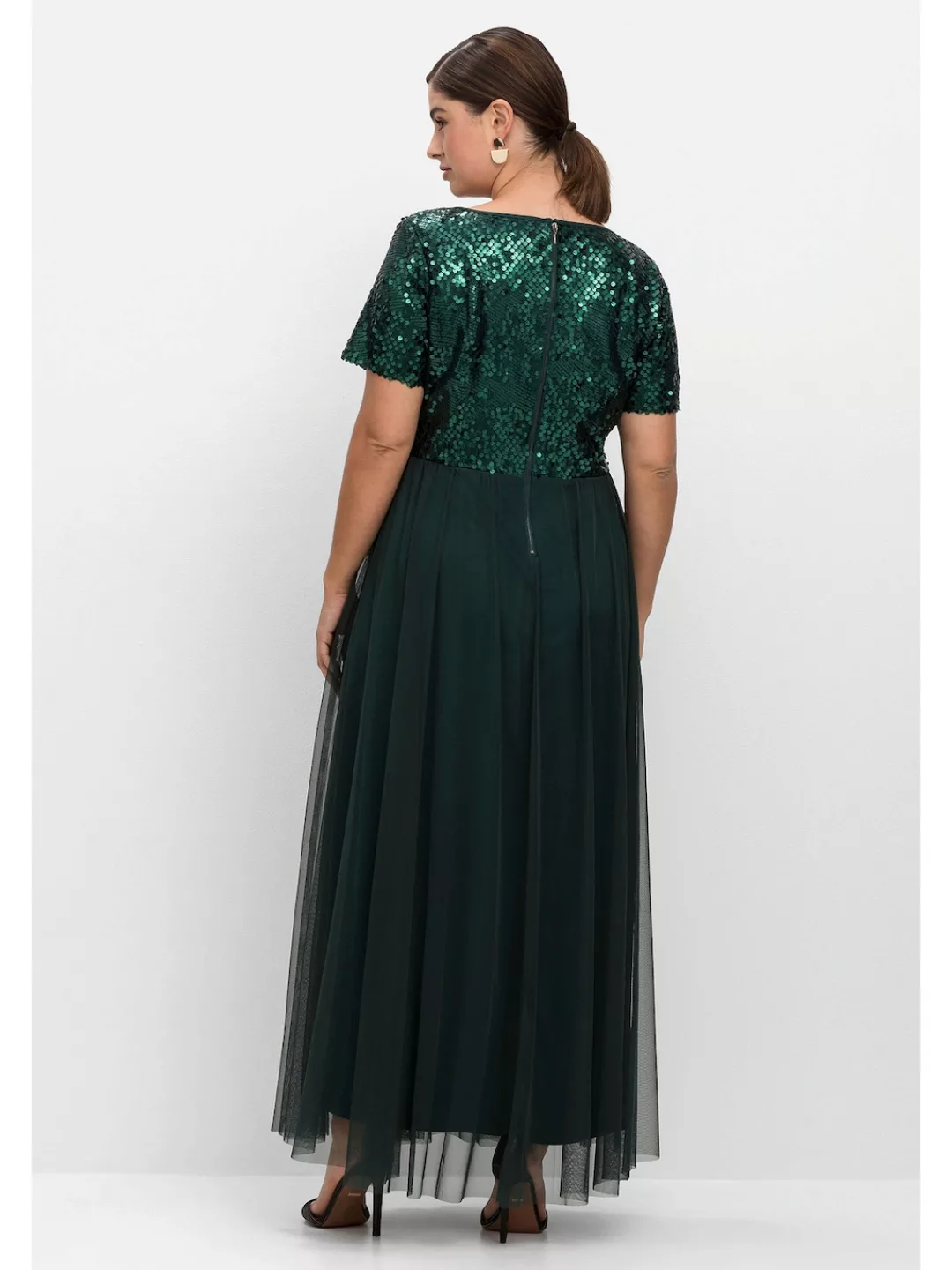 Sheego Abendkleid "Große Größen", in A-Linie mit Pailletten günstig online kaufen