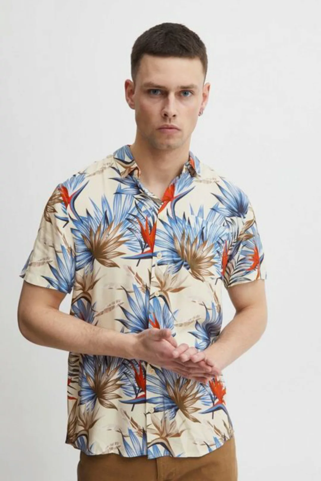 Blend Kurzarmhemd Florales Kurzarm Hemd Freizeit Shirt Oberteil 5122 in Bei günstig online kaufen
