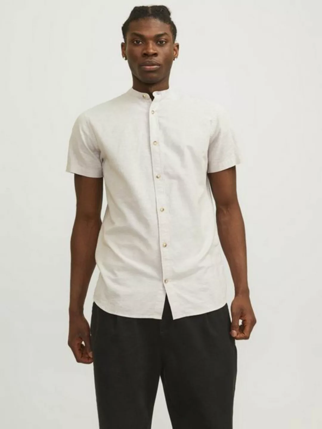 Jack & Jones Kurzarmhemd JJESUMMER BAND LINEN BLEND SHIRT SS SN günstig online kaufen